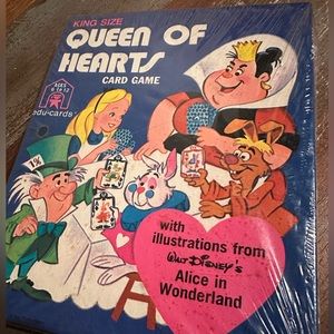 Alice in Wonderland Queen of Hearts Educational King Size Card Game vintage NIP